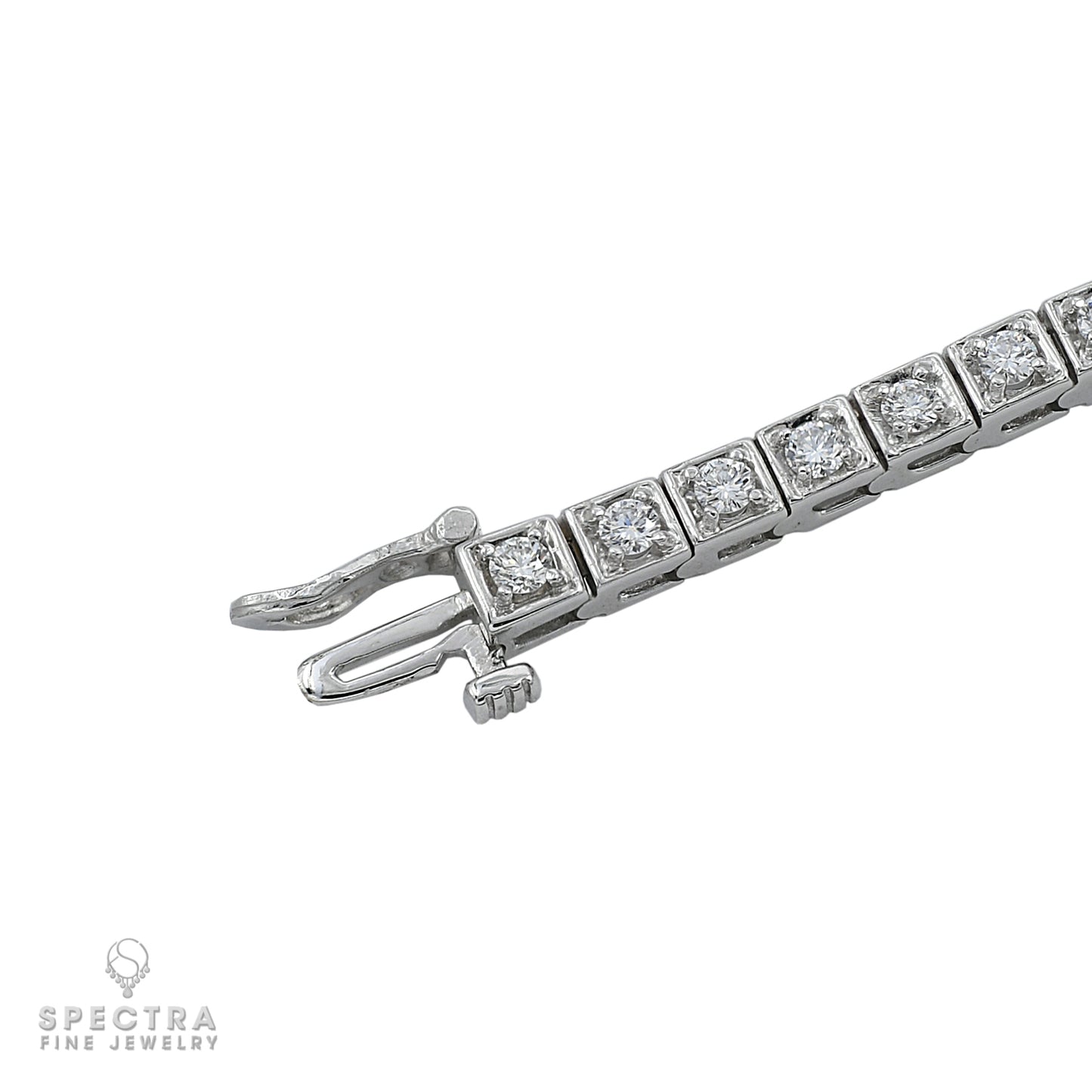 Contemporary Diamond Tennis Bracelet 3.28ct - view 3