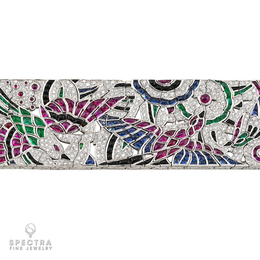 Oscar Heyman Birds in Flight Bracelet – Platinum Multigem - 27.5 ct Total