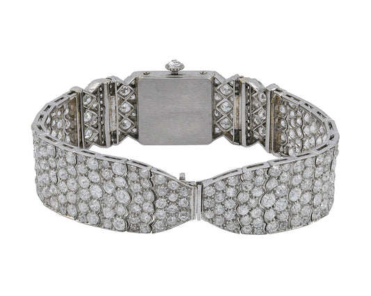 Cartier Art Deco Diamond Wristwatch 27.0 ct Diamonds