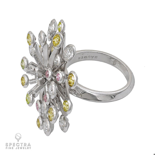 Chanel 18K White Gold Contemporary Swing Diamond Ring