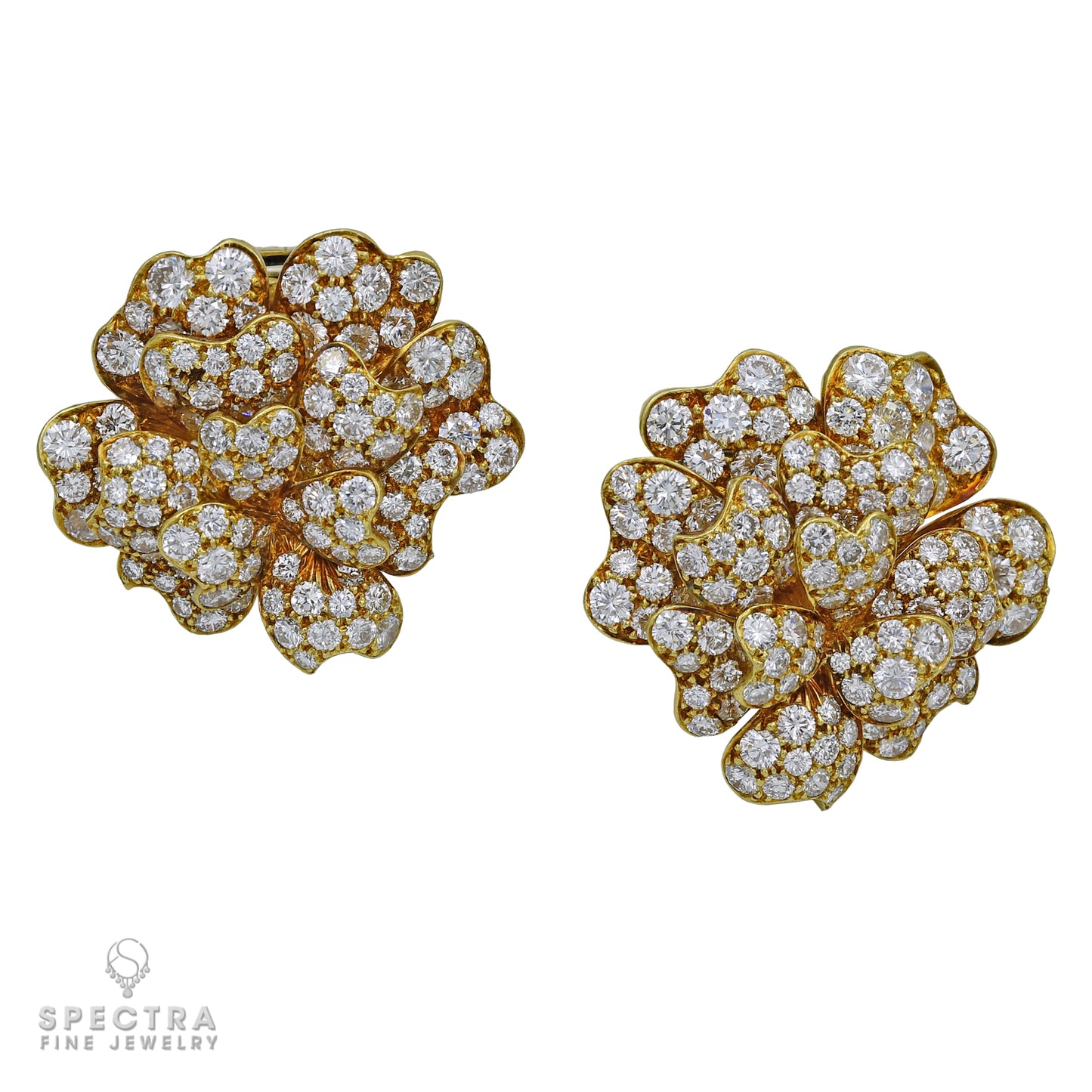 Van Cleef & Arpels Diamond Camellia Gold Earrings - view 3