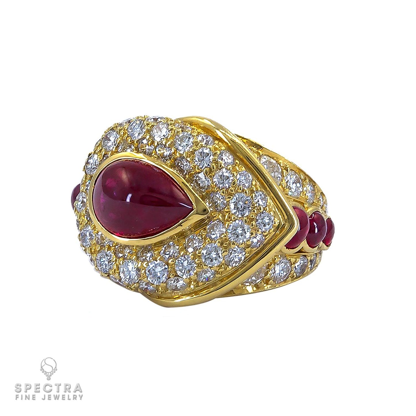 Graff 18K Yellow Gold Diamond and Rubies Suite Necklace