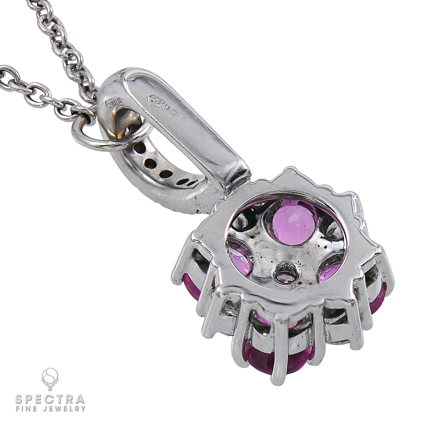 Adamas Jewelry: Pink Sapphire & Diamond Pendant Necklace - view 3