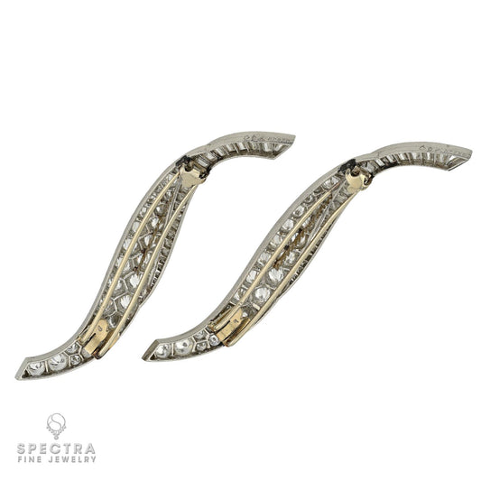 Van Cleef & Arpels 16ct Diamond 'Flame' Brooches | Platinum Circa 1955