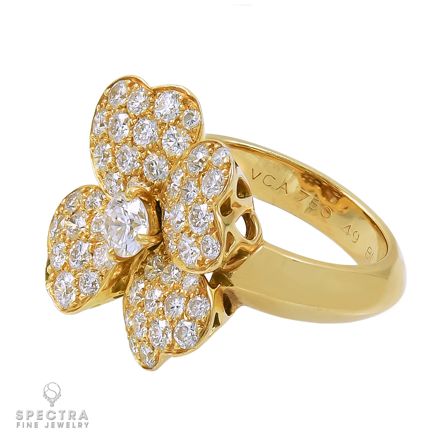 Van Cleef & Arpels Cosmos Diamond Gold Ring Small Model - view 3
