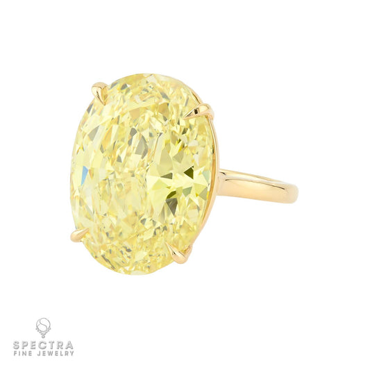 18.50ct Fancy Intense Yellow Oval Diamond Ring | Spectra Fine Jewelry