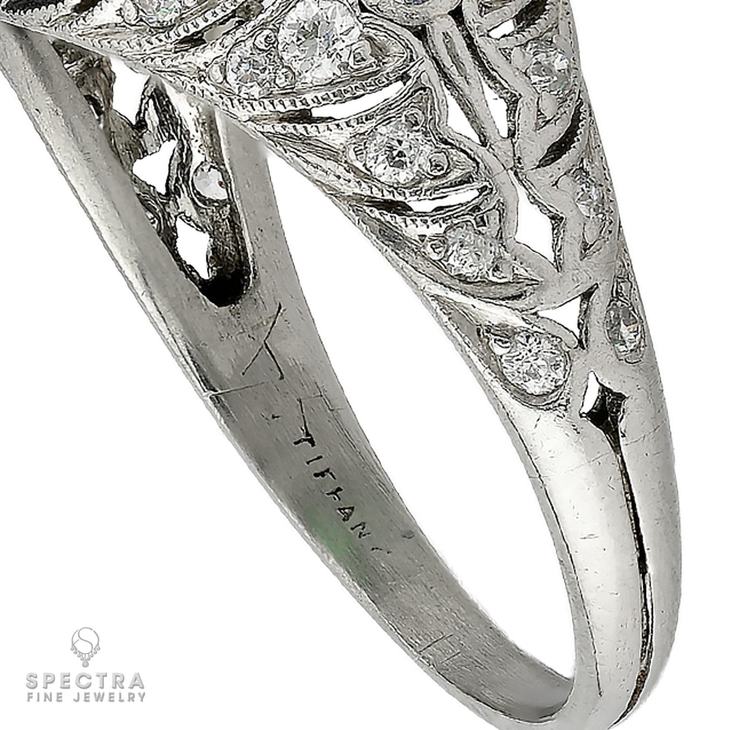 Vintage Tiffany & Co. Art Deco Colombian Emerald & Diamond Ring