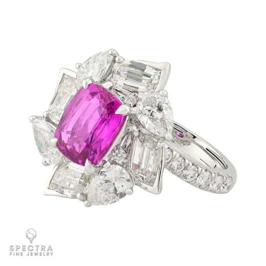 3.04 ct. Unheated Ceylon Pink Sapphire & Diamond Ring | Spectra Fine Jewelry