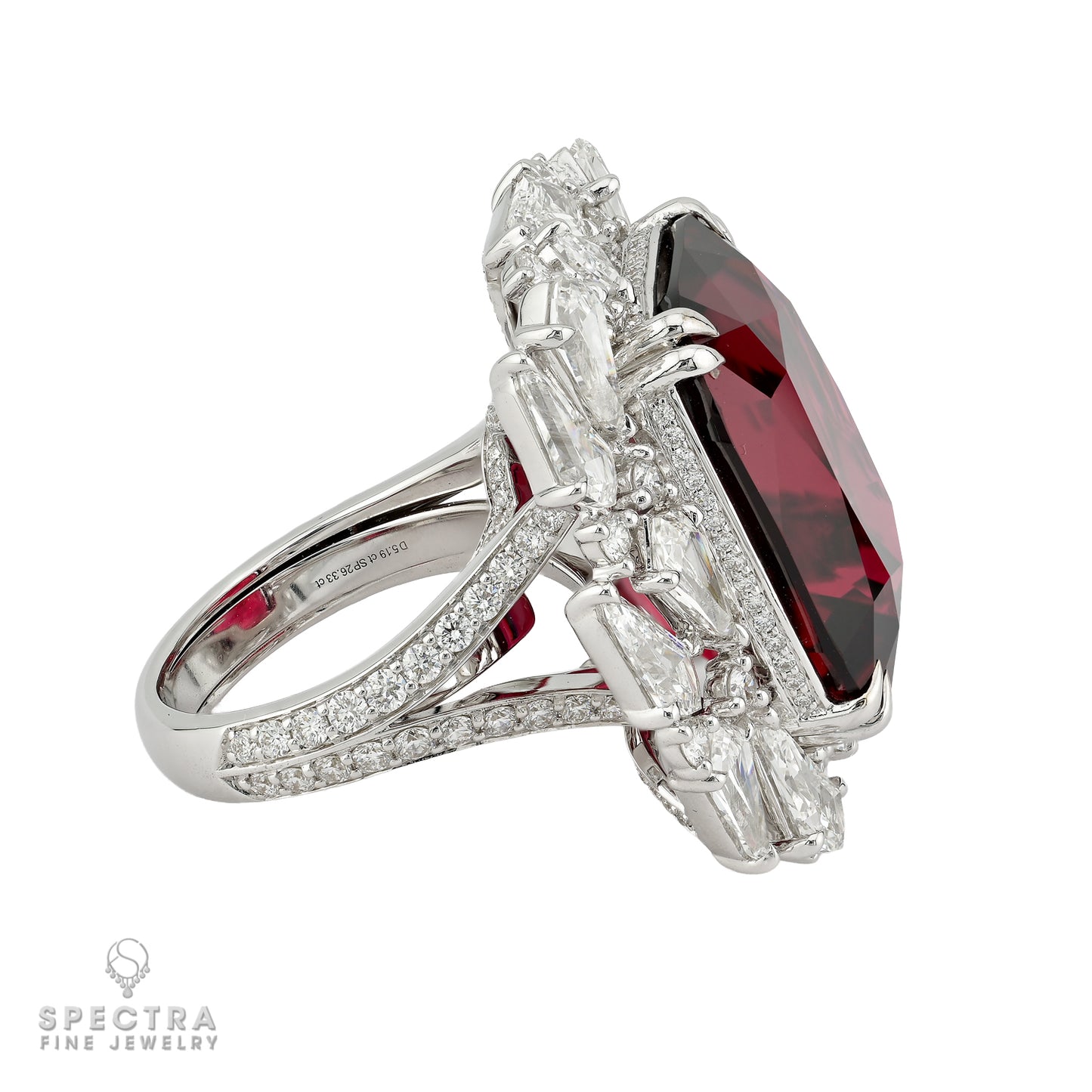 26.33ct Tanzania No Heat Red Spinel & Diamond Ring | Spectra