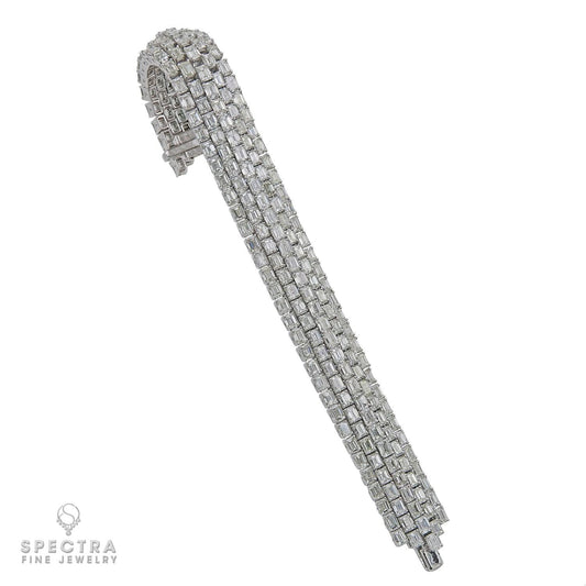 40.40 ct Five-Row Diamond Bracelet in 18K White Gold – Spectra Fine Jewelry