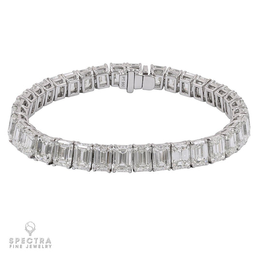 36.49 ct Emerald-Cut Diamond Tennis Bracelet – Spectra Fine Jewelry