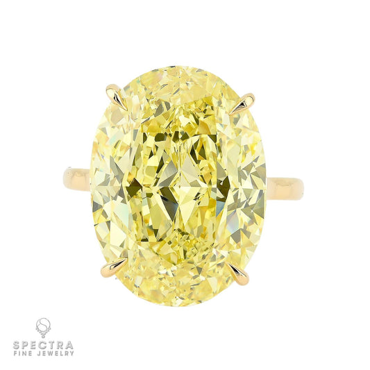 18.50ct Fancy Intense Yellow Oval Diamond Ring | Spectra Fine Jewelry