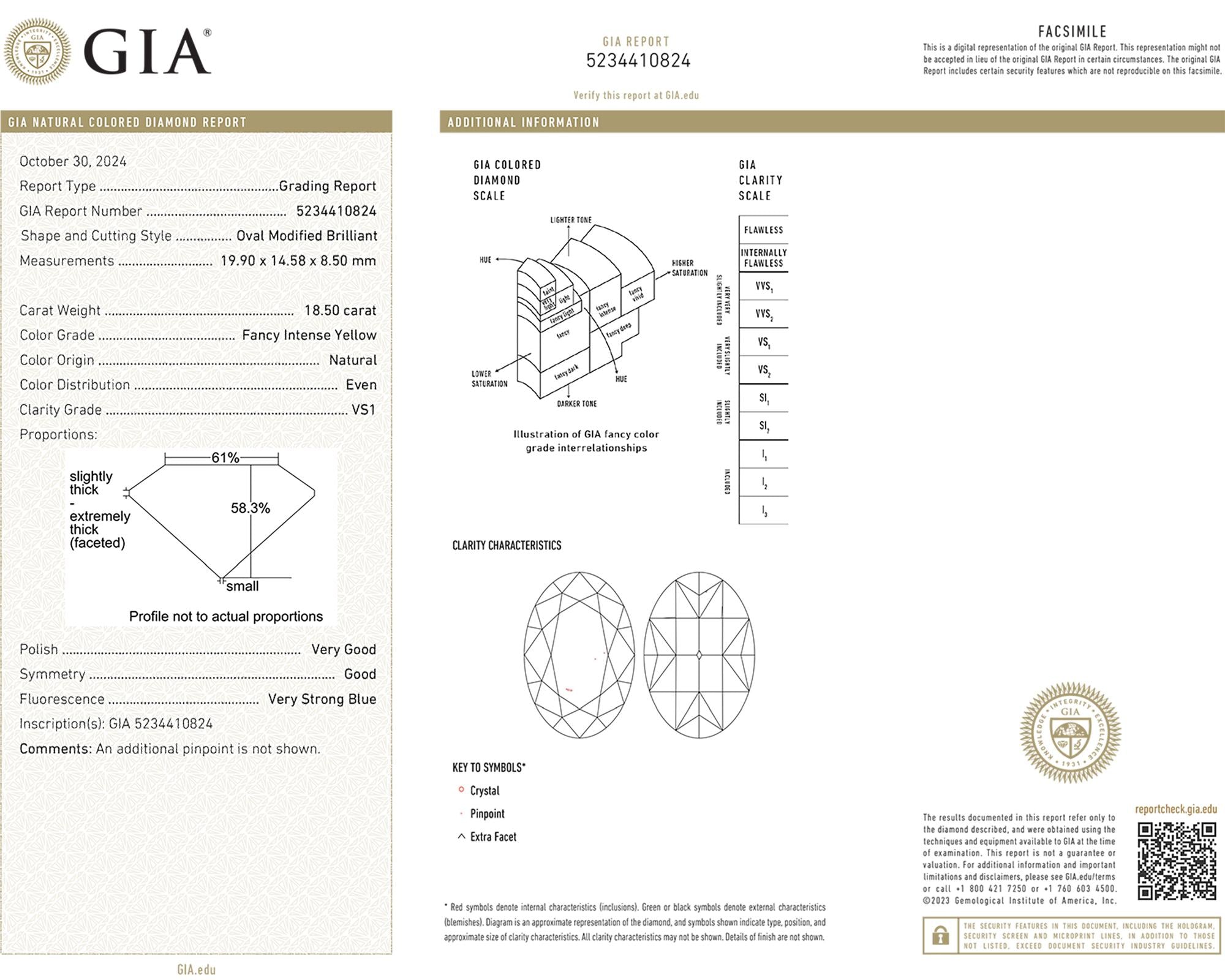 18.50ct Fancy Intense Yellow Oval Diamond Ring | Spectra Fine Jewelry