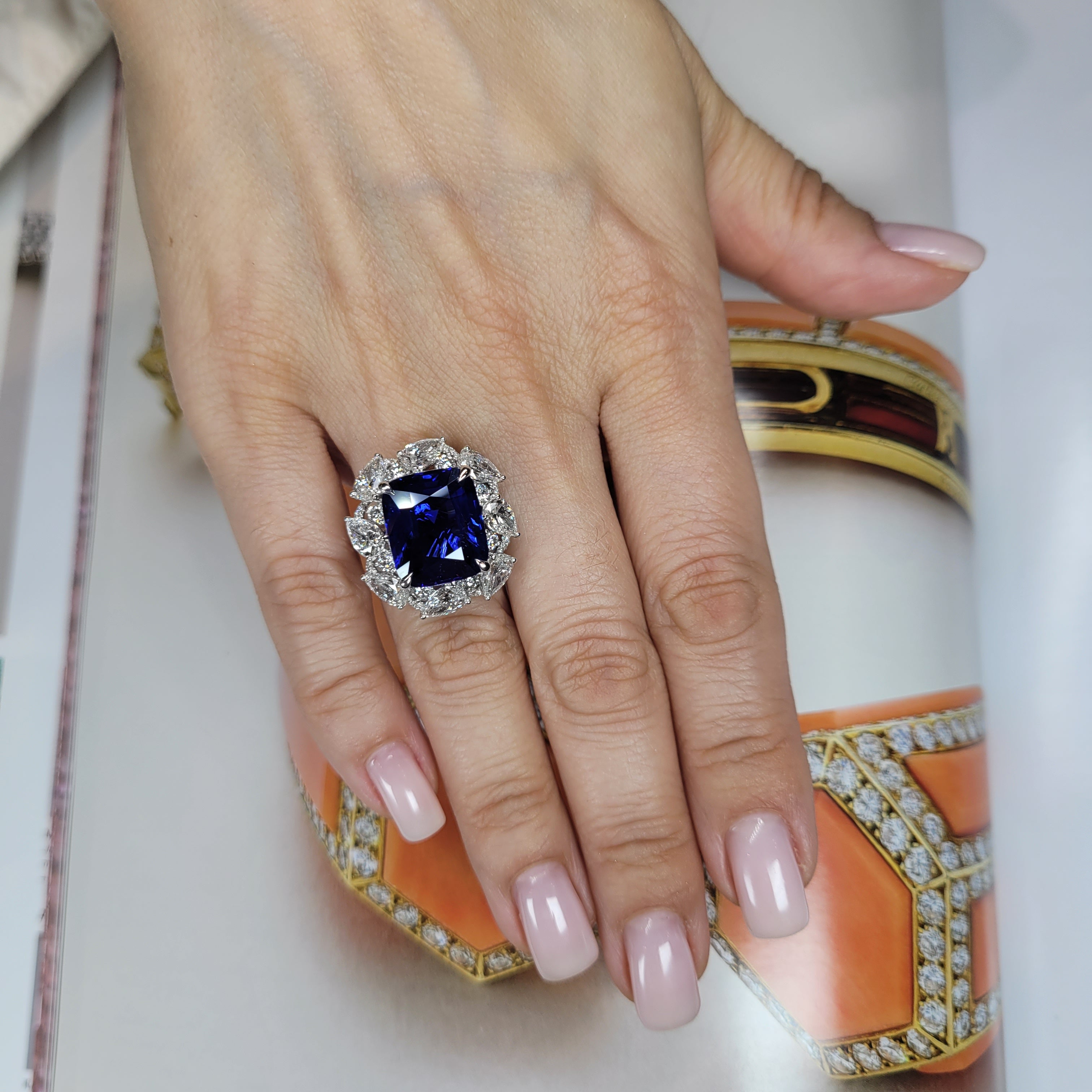 Spectra Fine Jewelry 11.43 ct. No Heat Ceylon Sapphire Ring - view 5