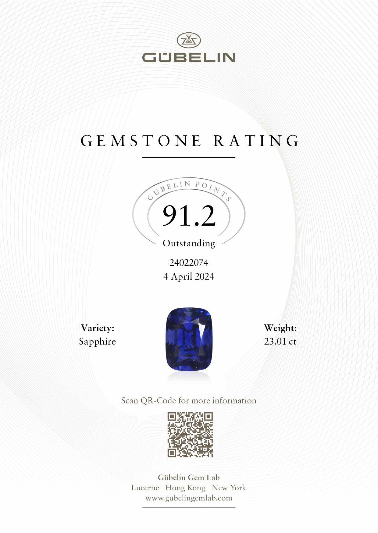23.01ct Unheated Ceylon Sapphire Diamond Ring