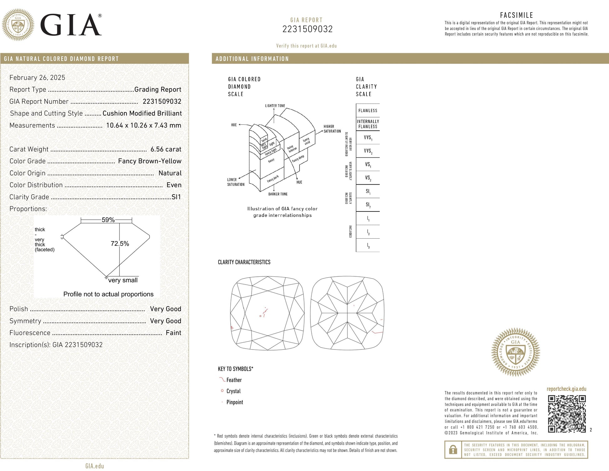 Spectra 6.56 & 6.34ct Cushion Fancy Brown-Yellow Earrings | GIA