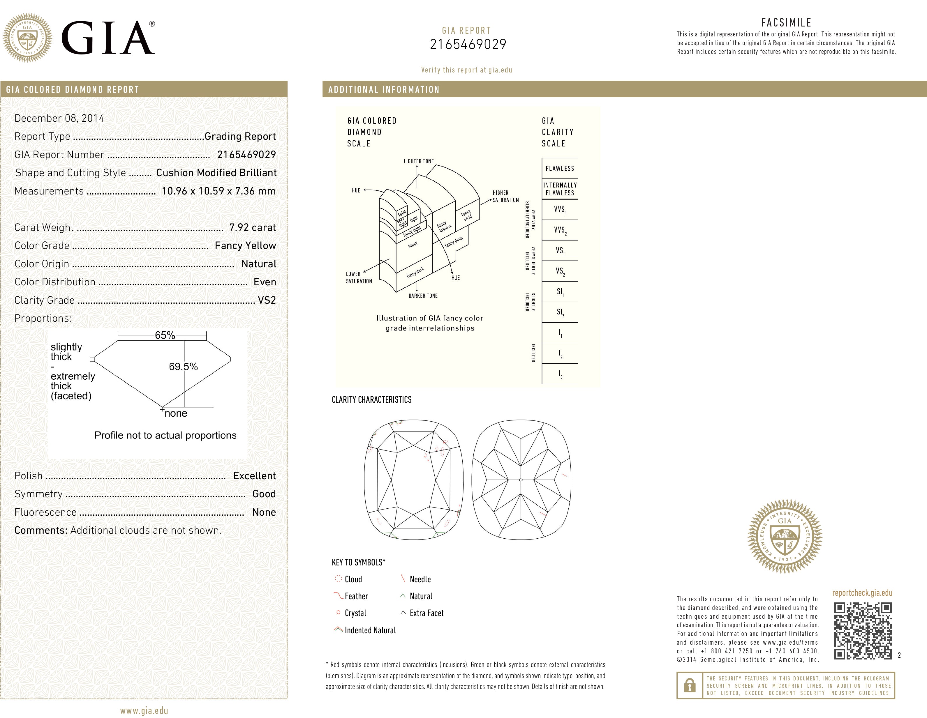 7.77 & 7.92 ct. Fancy Yellow Cushion Diamond Stud Earrings in 18k Gold | Spectra