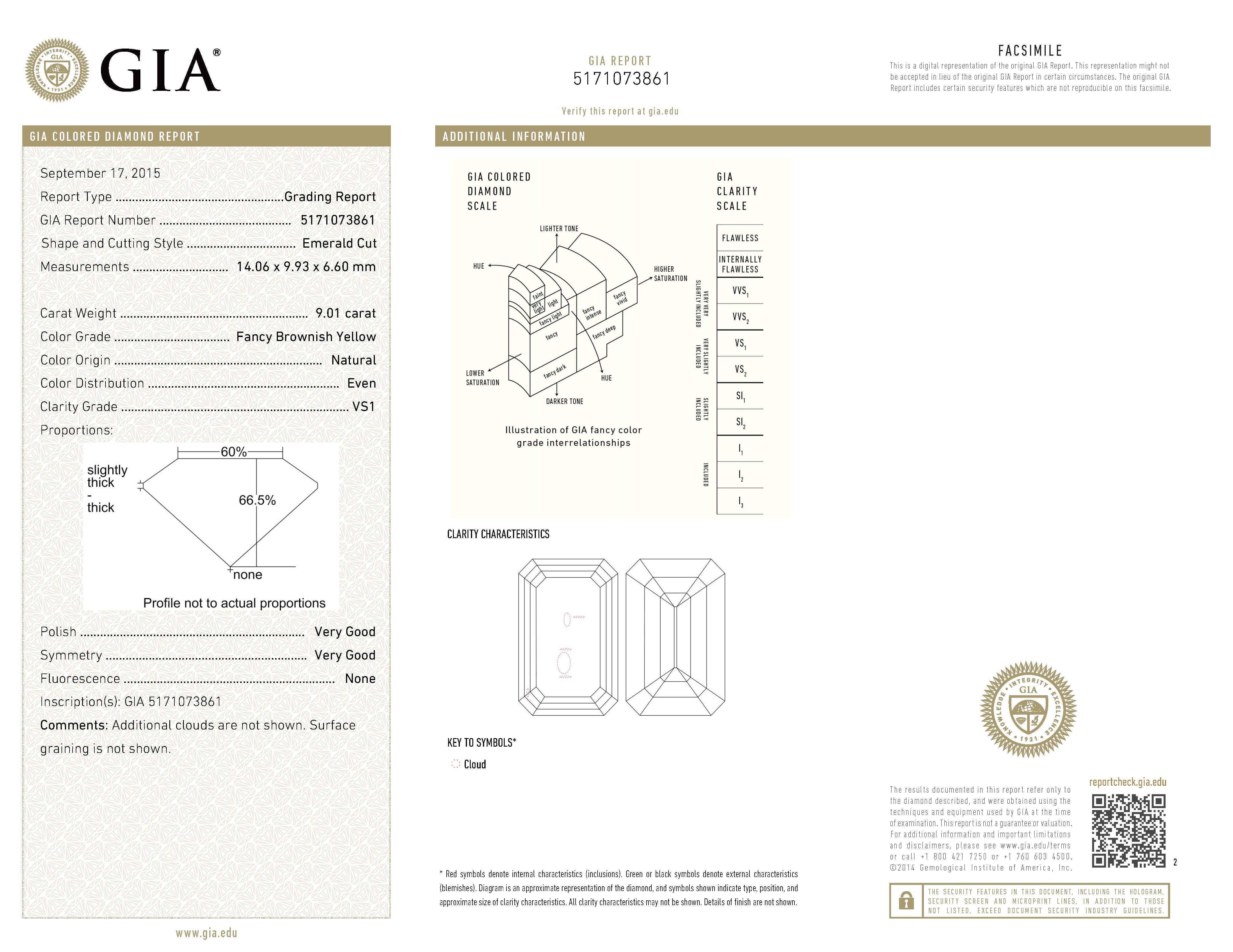 Spectra Fine Jewelry 9.01ct Brown Diamond Engagement Ring