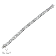 Alternating Diamond Link Bracelet in 14K White Gold – Contemporary Fine Jewelry