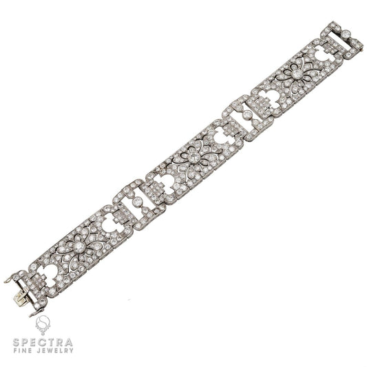 10 ct Art Deco Diamond Bracelet in Platinum – Estate Fine Jewelry
