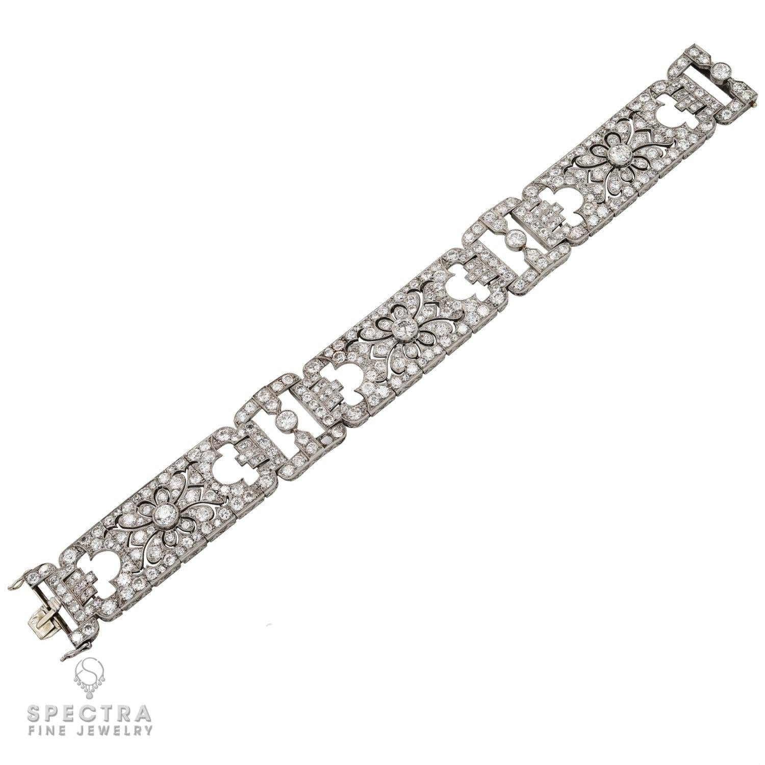 10 ct Art Deco Diamond Bracelet in Platinum – Estate Fine Jewelry