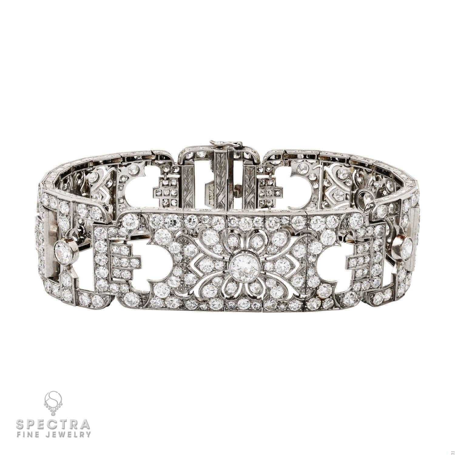 10 ct Art Deco Diamond Bracelet in Platinum – Estate Fine Jewelry