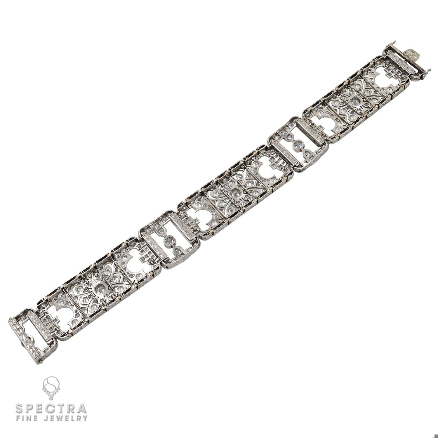 10 ct Art Deco Diamond Bracelet in Platinum – Estate Fine Jewelry