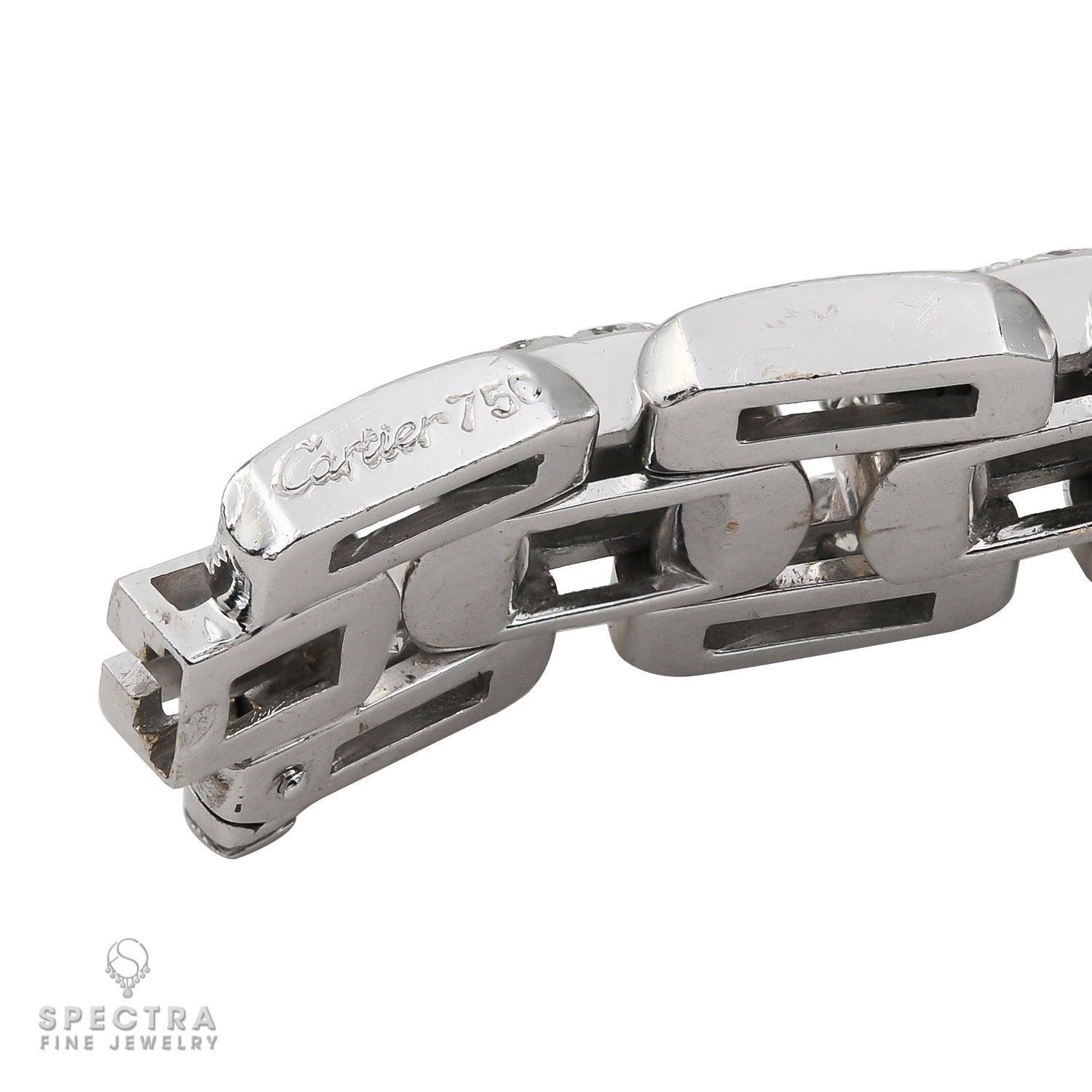 Cartier 15.30 ct Diamond Pavé Link Bracelet in 18K White Gold – Signed Contemporary Jewelry - view 4