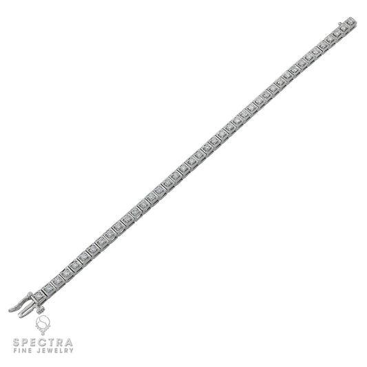 Contemporary Diamond Tennis Bracelet 3.28ct