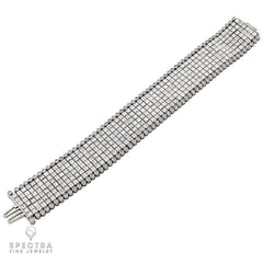 Oscar Heyman Invisibly Set Diamond and Platinum Bracelet
