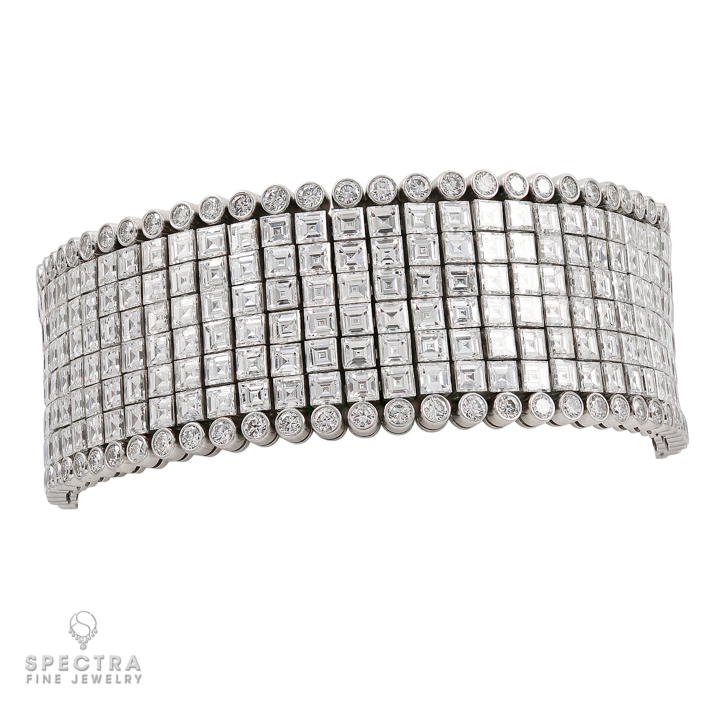 Oscar Heyman Invisibly Set Diamond and Platinum Bracelet - view 3