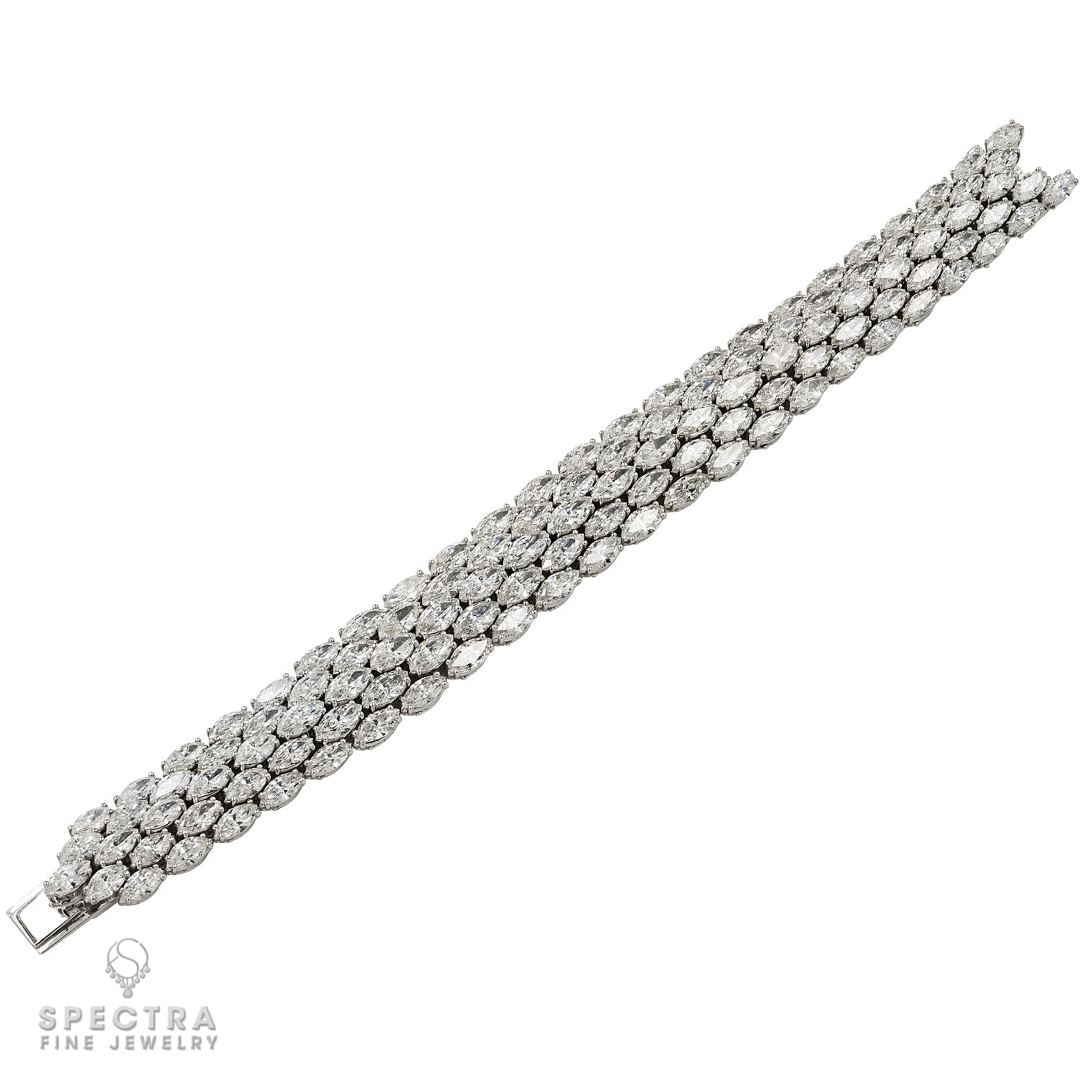 32.44 cts. Spectra Fine Jewelry Diamond Marquise Articulated Bracelet