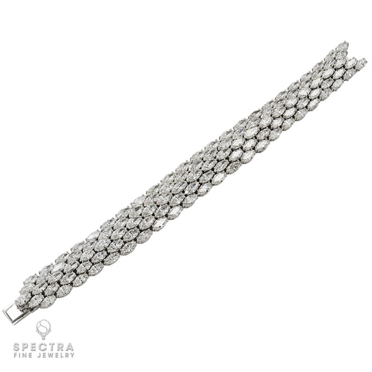 32.44 cts. Spectra Fine Jewelry Diamond Marquise Articulated Bracelet