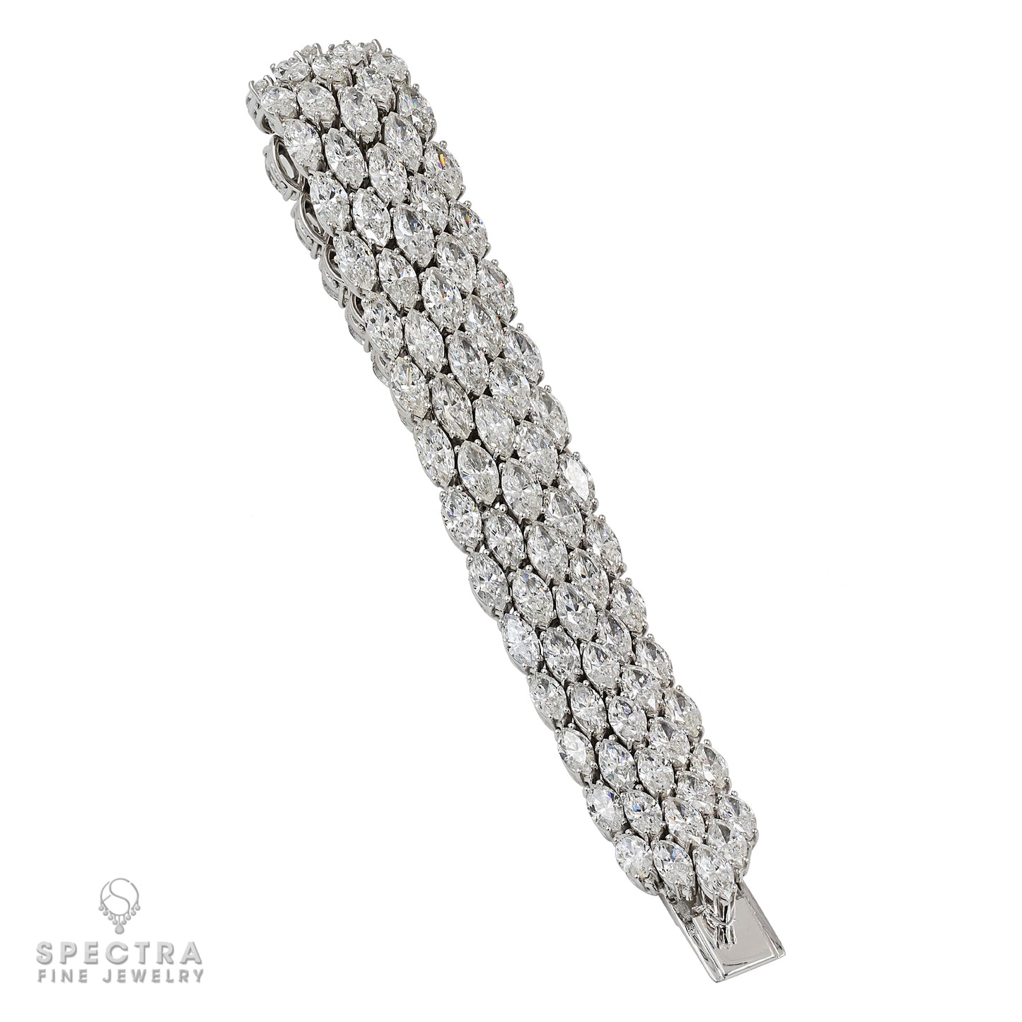 32.44 cts. Spectra Fine Jewelry Diamond Marquise Articulated Bracelet - view 2
