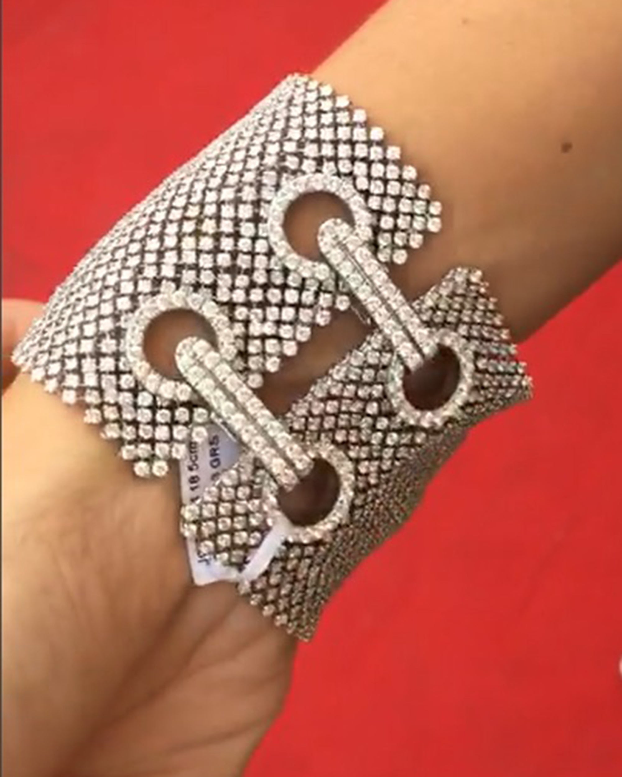 54.05 ct. Diamond Flexible Mesh Bracelet in 18K White Gold - view 4