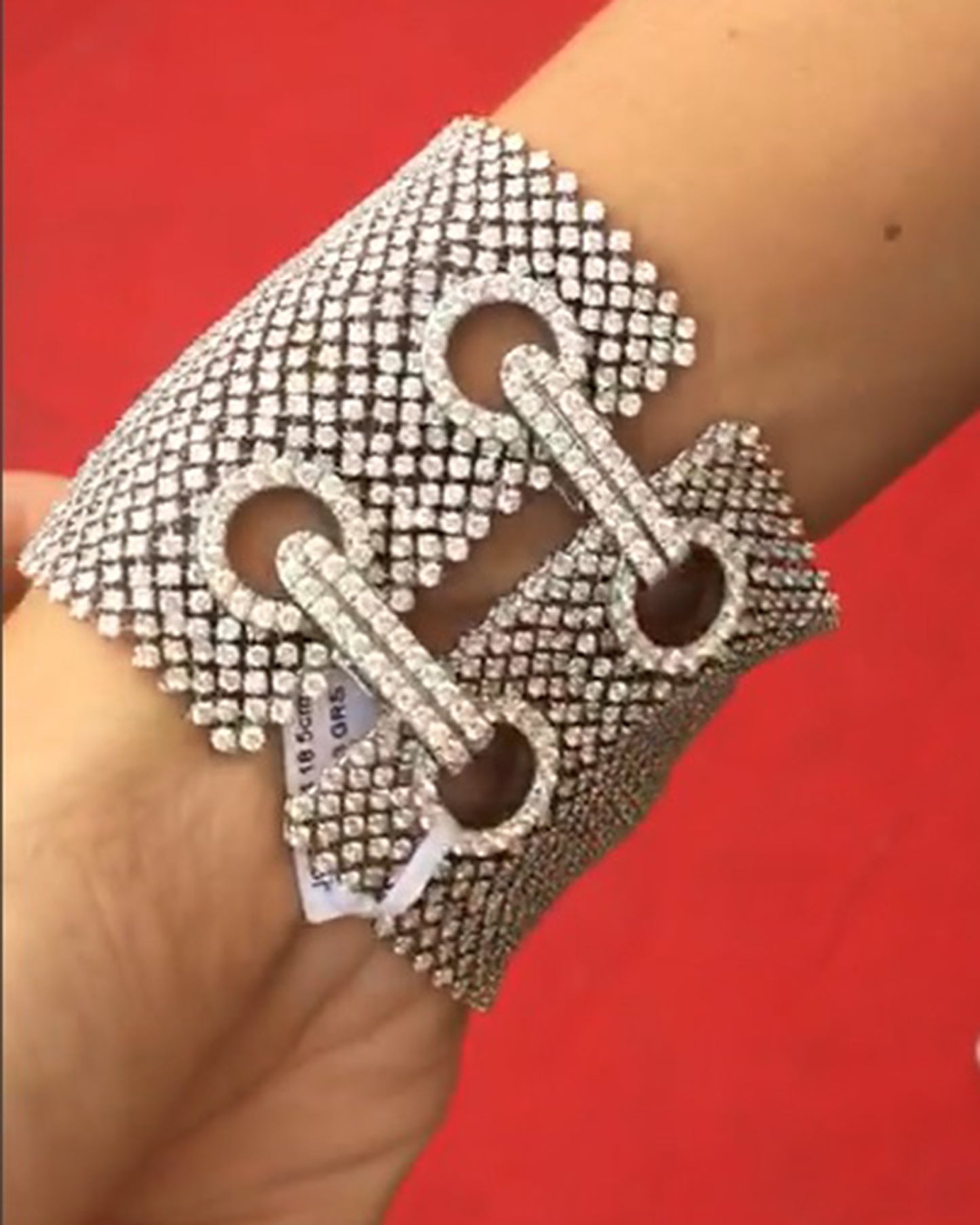 54.05 ct. Diamond Flexible Mesh Bracelet in 18K White Gold - view 4