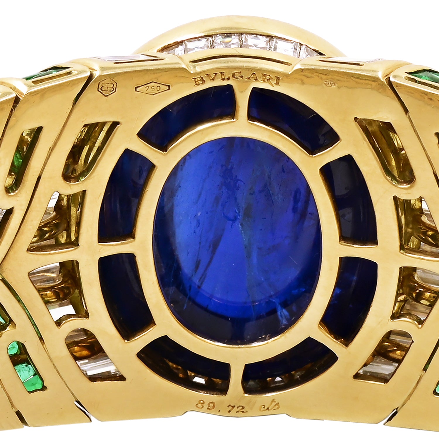 Bulgari 89.72 ct Sapphire, Emerald & Diamond Bangle in 18K Gold - view 4