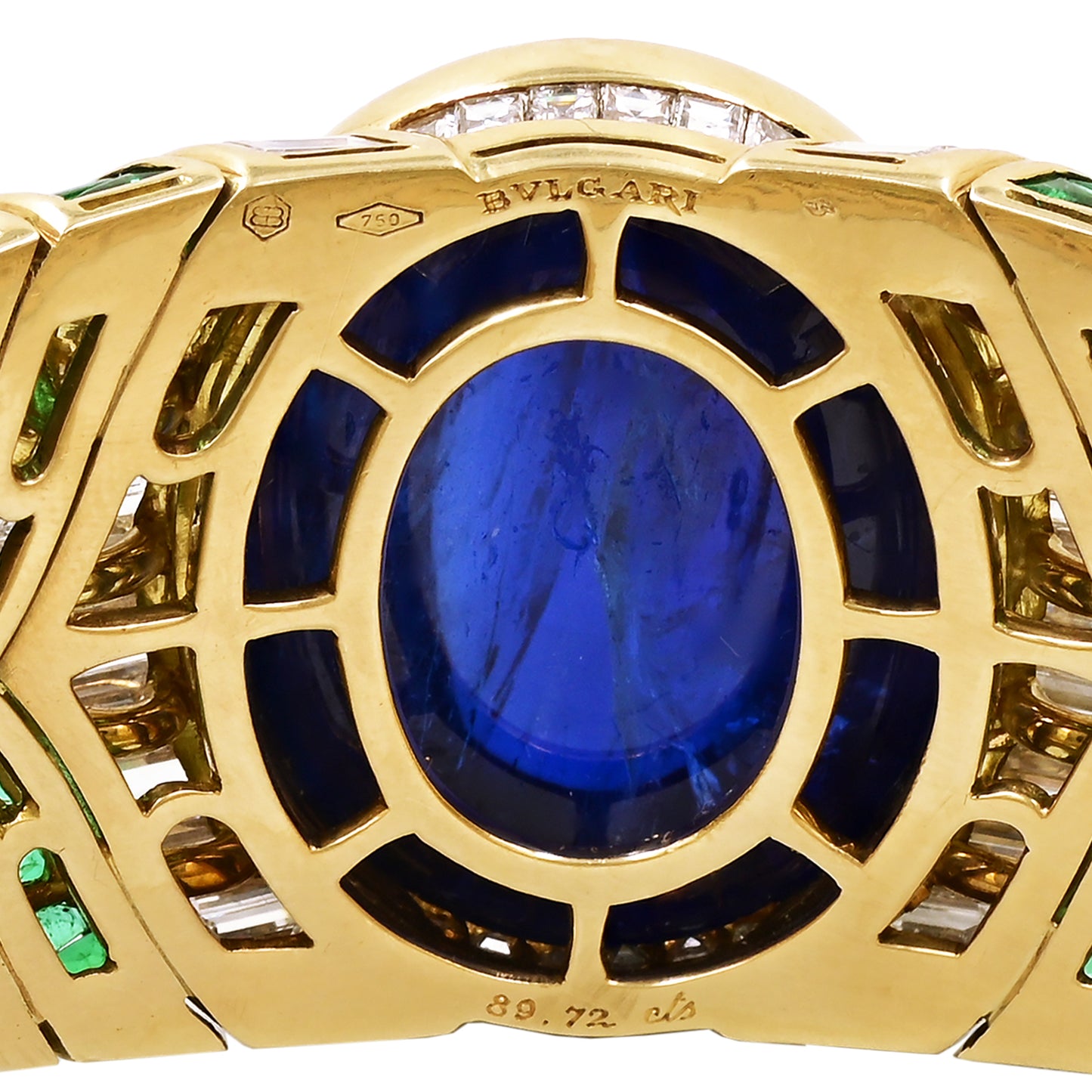 Bulgari 89.72 ct Sapphire, Emerald & Diamond Bangle in 18K Gold - view 4