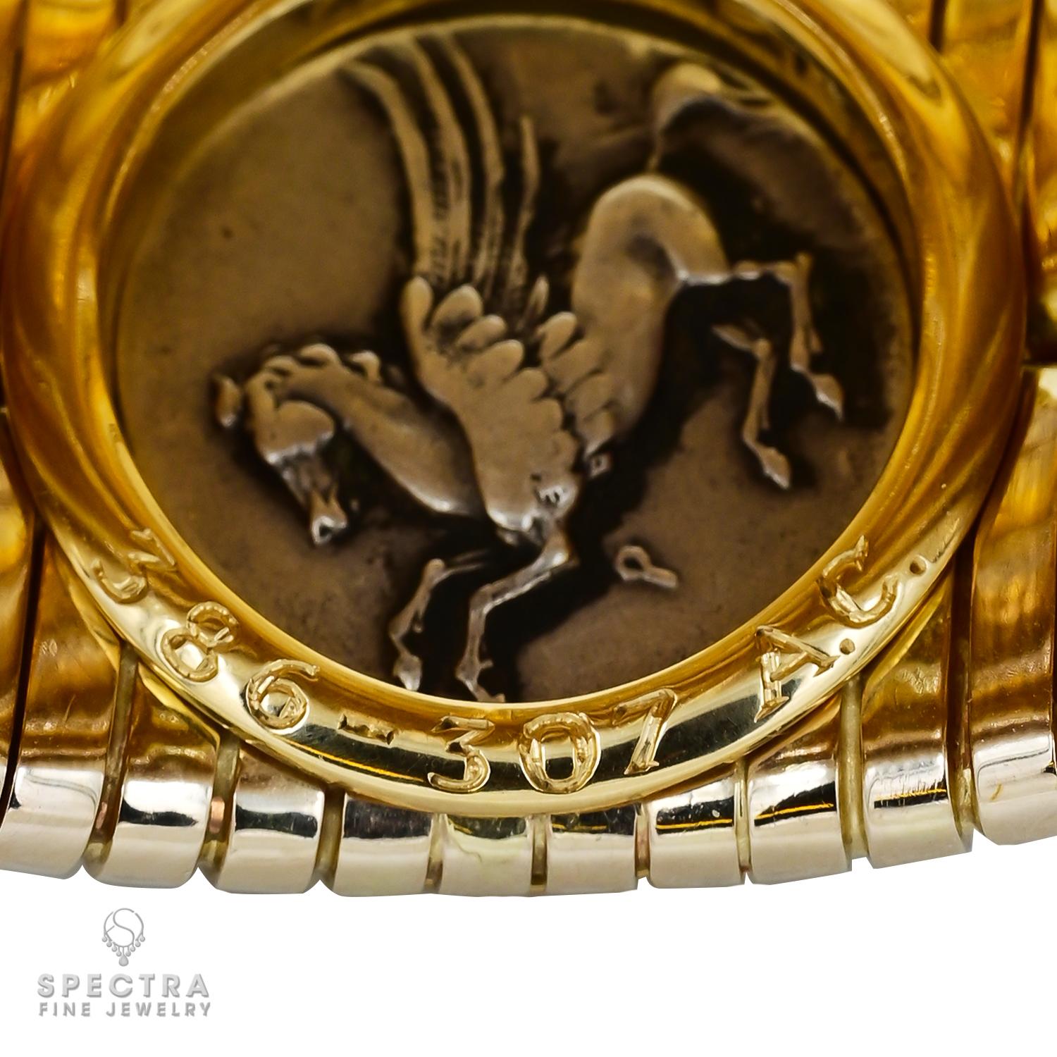 Bulgari Coin Tubogas Bangle in Two-Tone 18K Gold – Signed Estate Fine Jewelry