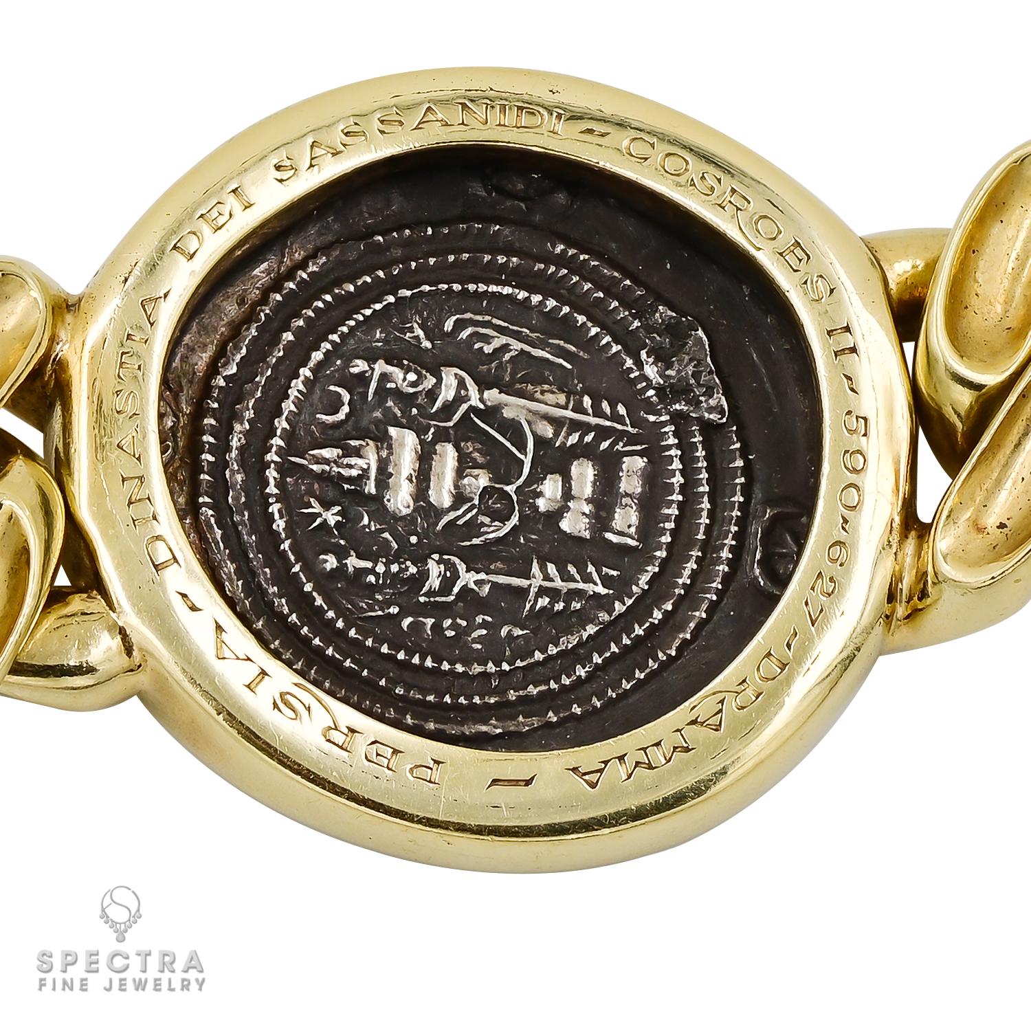 Bulgari Monete Chain Bracelet in 18K Yellow Gold – Signed Jewelry