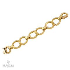 Estate 18K Yellow Gold Door Knocker Link Bracelet – Fine Jewelry