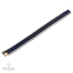 Van Cleef & Arpels Mystery Set Sapphire and Diamond Bracelet – Signed Jewelry