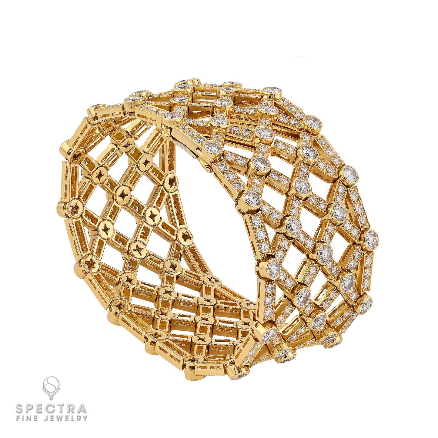 Van Cleef & Arpels Diamond Bracelet in 18K Yellow Gold – Signed Estate Jewelry