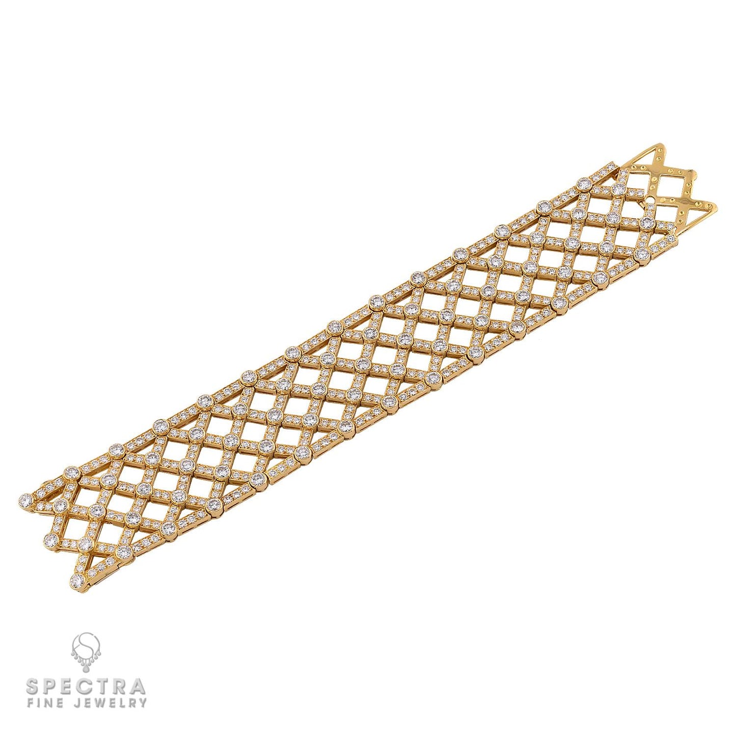 Van Cleef & Arpels Diamond Bracelet in 18K Yellow Gold – Signed Estate Jewelry