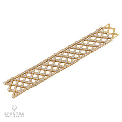Van Cleef & Arpels Diamond Bracelet in 18K Yellow Gold – Signed Estate Jewelry