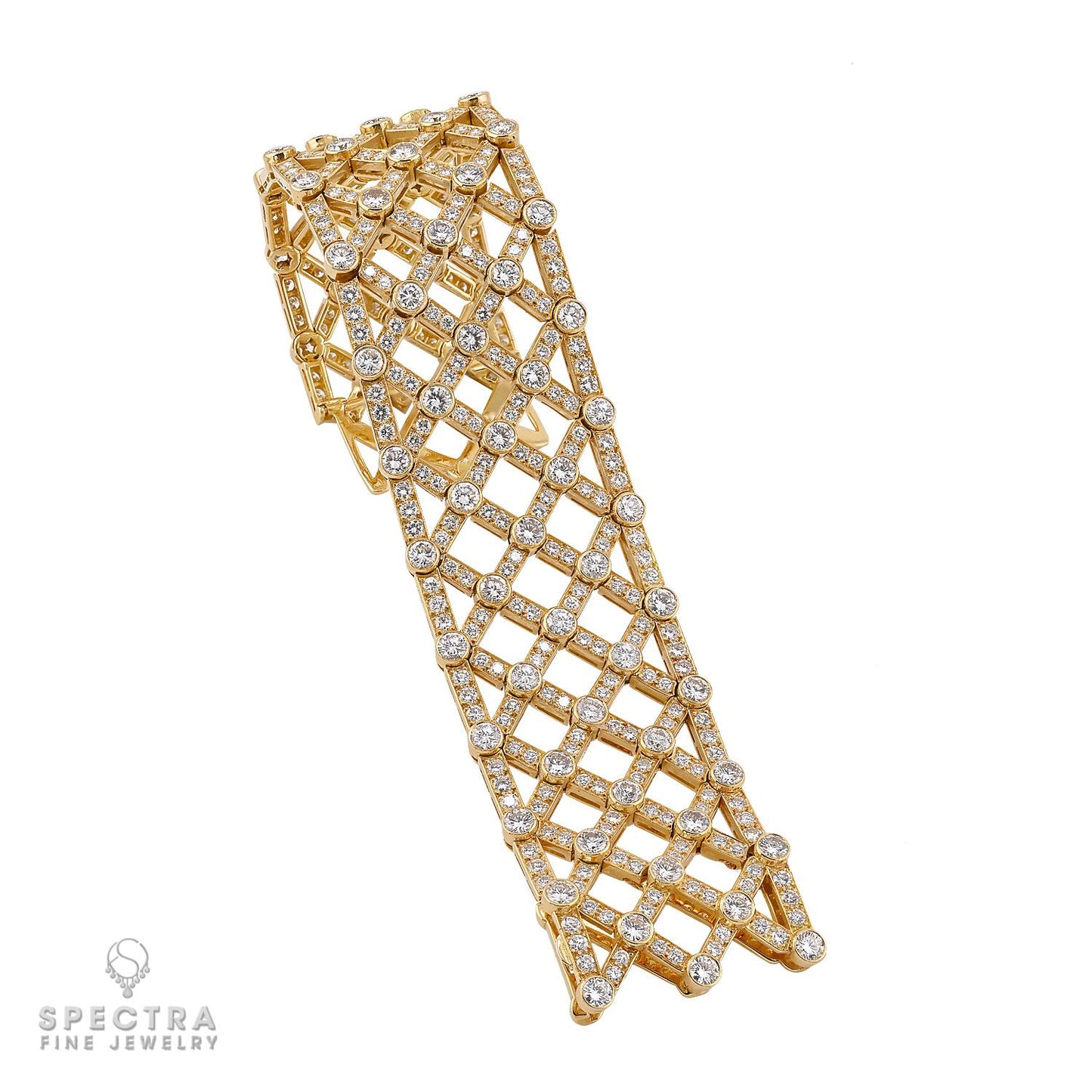 Van Cleef & Arpels Diamond Bracelet in 18K Yellow Gold – Signed Estate Jewelry