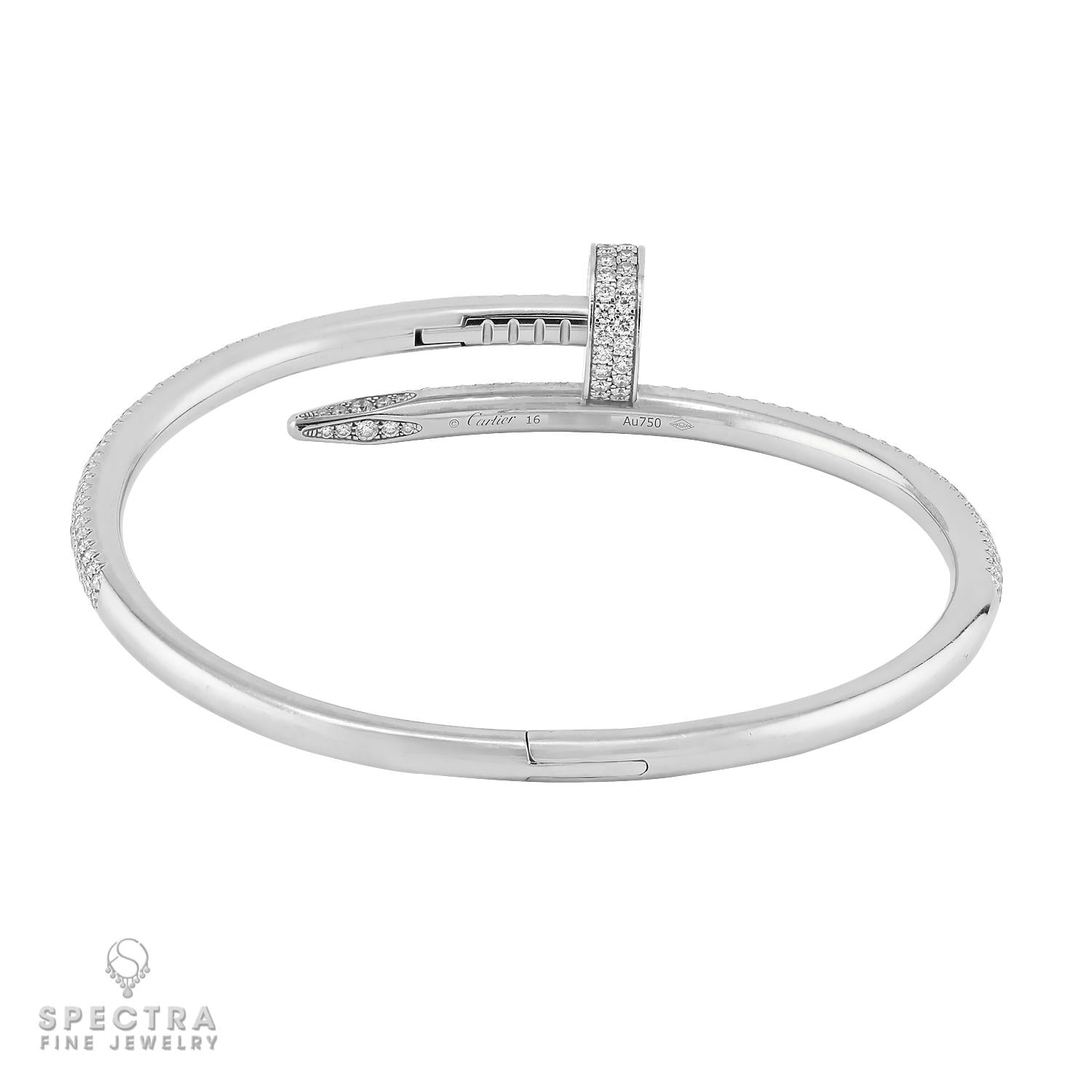 Cartier Juste un Clou Diamond Bangle in 18K White Gold – Signed Fine Jewelry