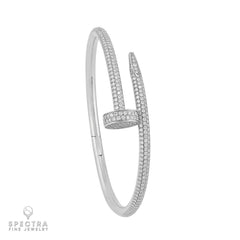 Cartier Juste un Clou Diamond Bangle in 18K White Gold – Signed Fine Jewelry