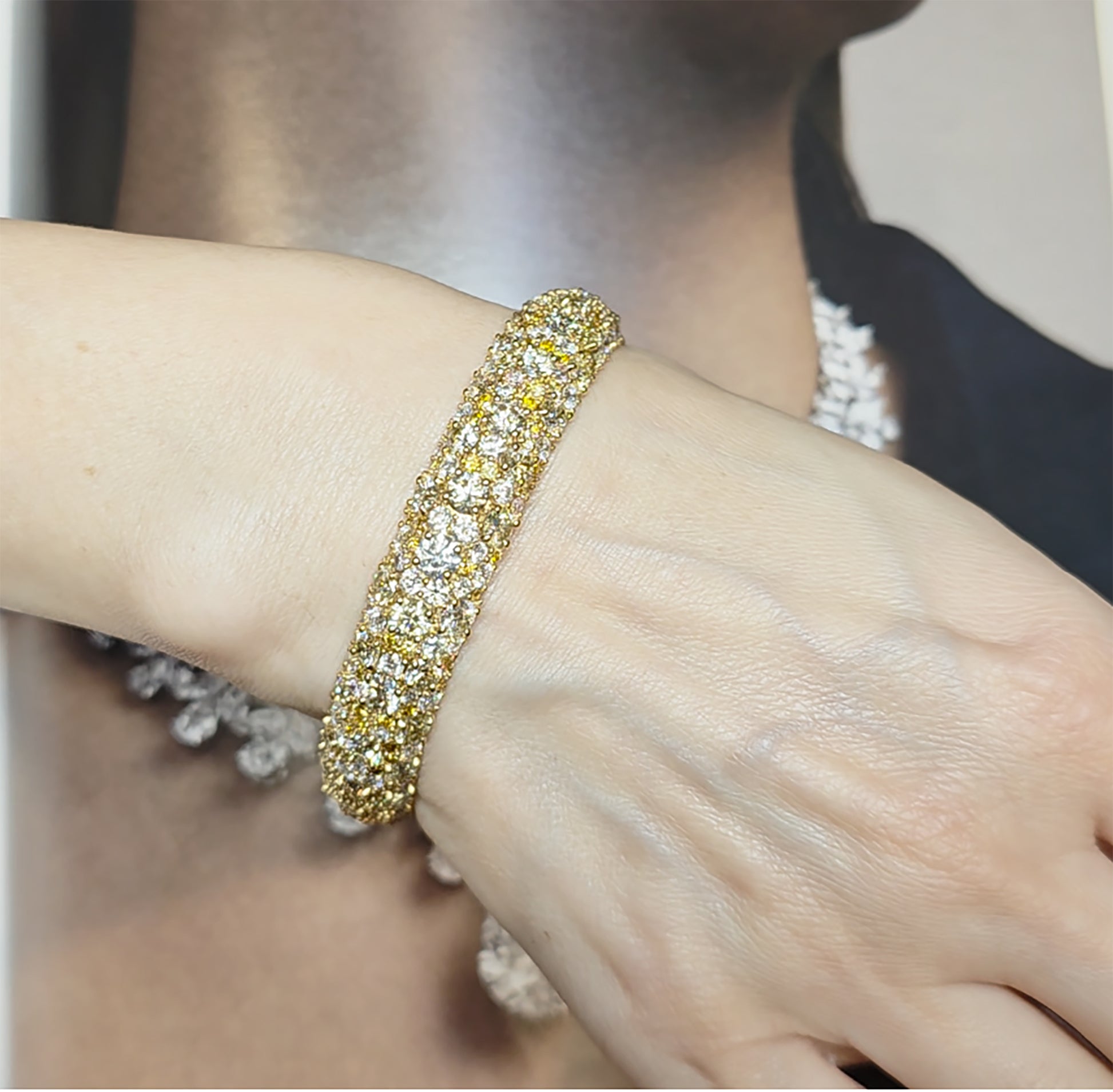 34.08ct Multicolor Diamond Bangle Bracelet | Spectra Fine Jewelry