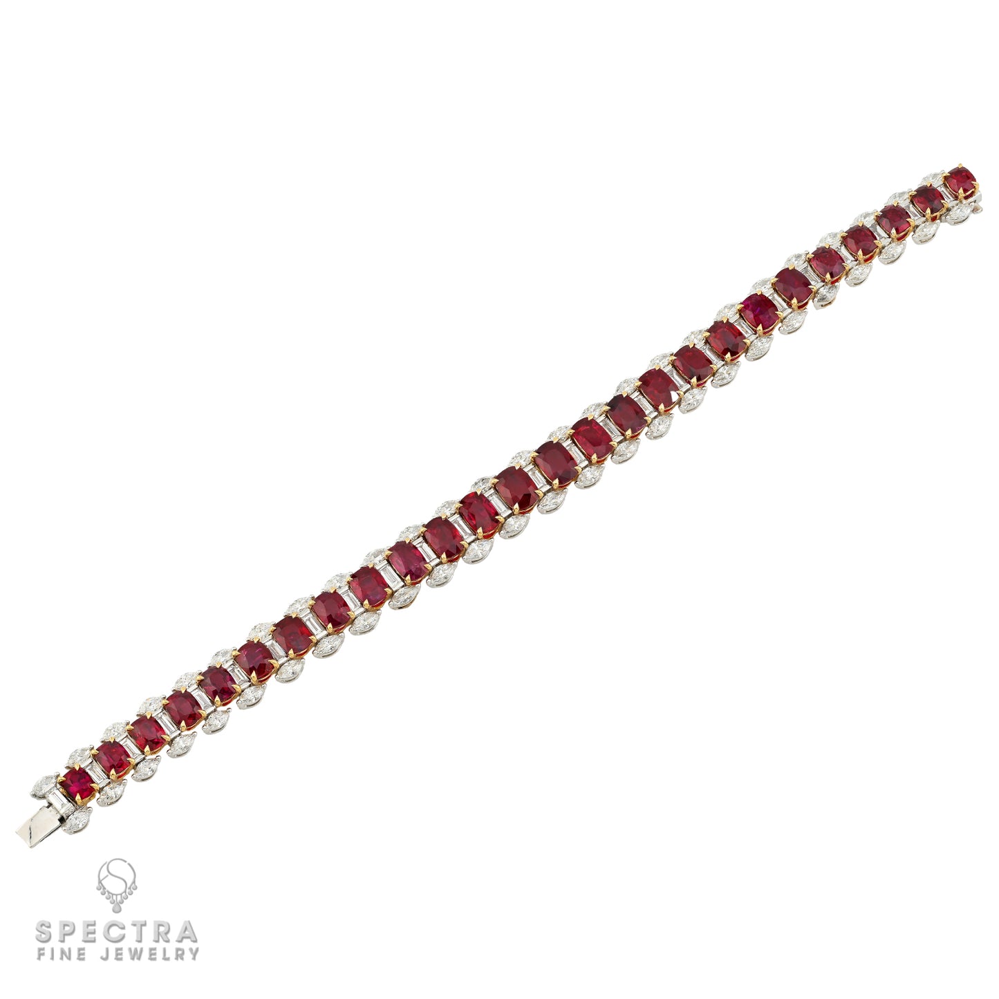 Spectra Fine Jewelry 24.71 cts. Burma Ruby & Diamond Line Bracelet